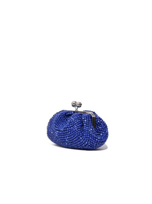 Borsa Pasticcino Bag small WKAESCHIMO con perle in resina ricamate Blu notte WEEKEND MAX MARA | 2615511085600005
